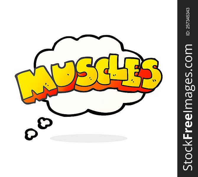 thought bubble cartoon muscles symbol