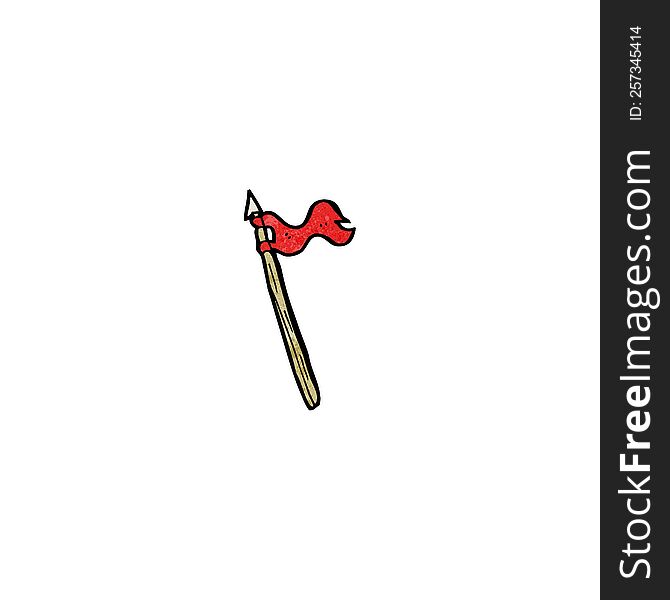 Cartoon Spear With Flag