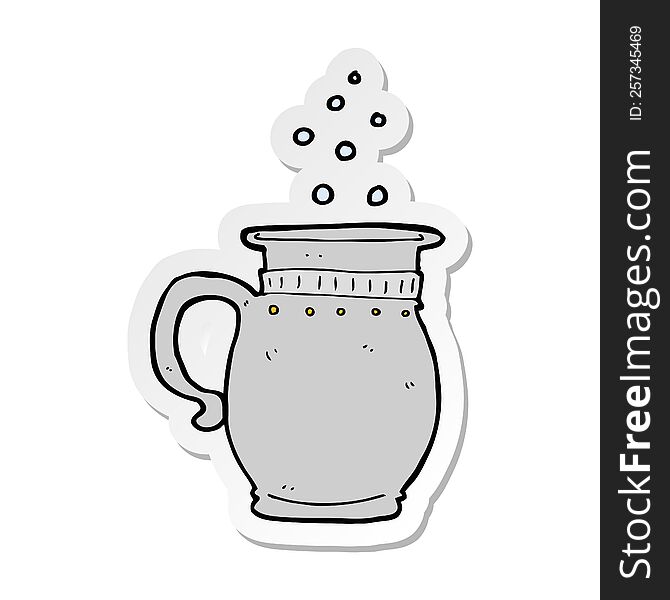 sticker of a cartoon beer tankard