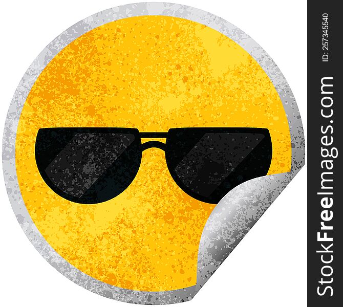 Sunglasses Graphic Circular Sticker
