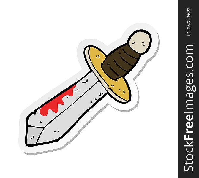 Sticker Of A Cartoon Sword