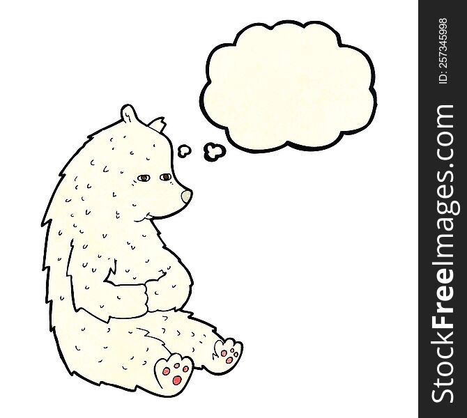 Cute Cartoon Polar Bear With Thought Bubble