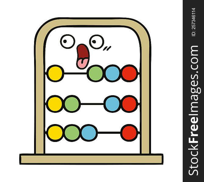 cute cartoon of a abacus. cute cartoon of a abacus