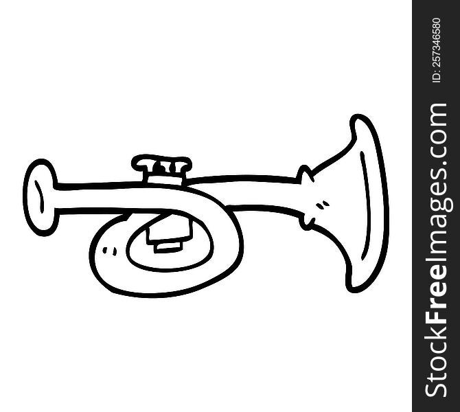 line drawing cartoon brass horn