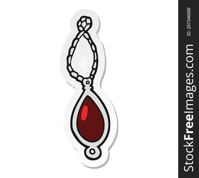 sticker of a cartoon red pendant