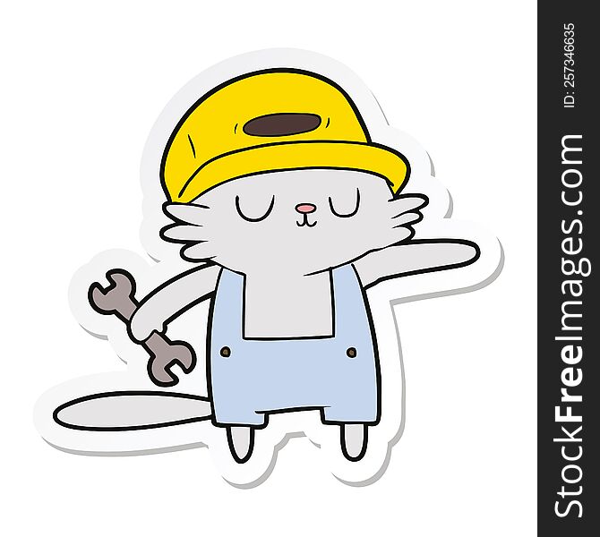 sticker of a cartoon cat builder