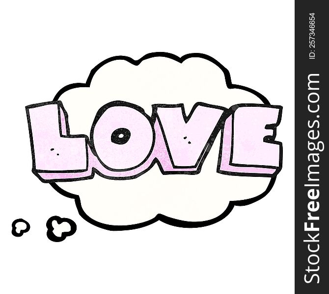 Thought Bubble Textured Cartoon Word Love