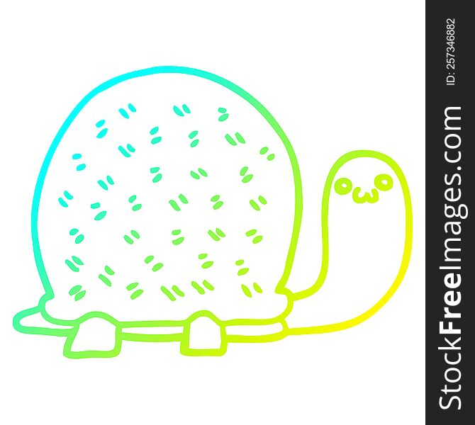 Cold Gradient Line Drawing Cute Cartoon Turtle