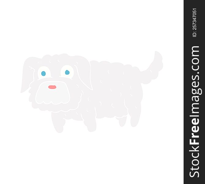 flat color illustration of small dog. flat color illustration of small dog