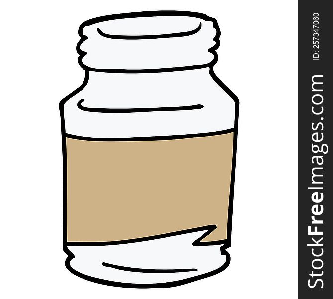 cartoon doodle pill jar