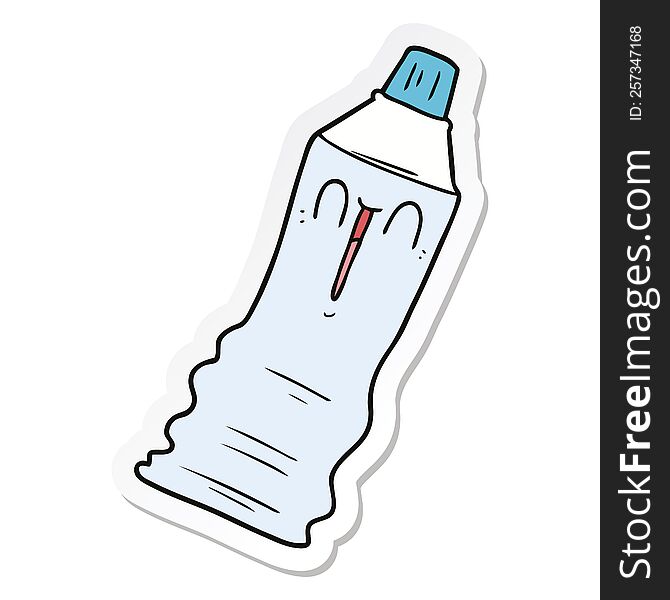sticker of a cartoon toothpaste tube