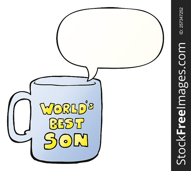 Worlds Best Son Mug And Speech Bubble In Smooth Gradient Style