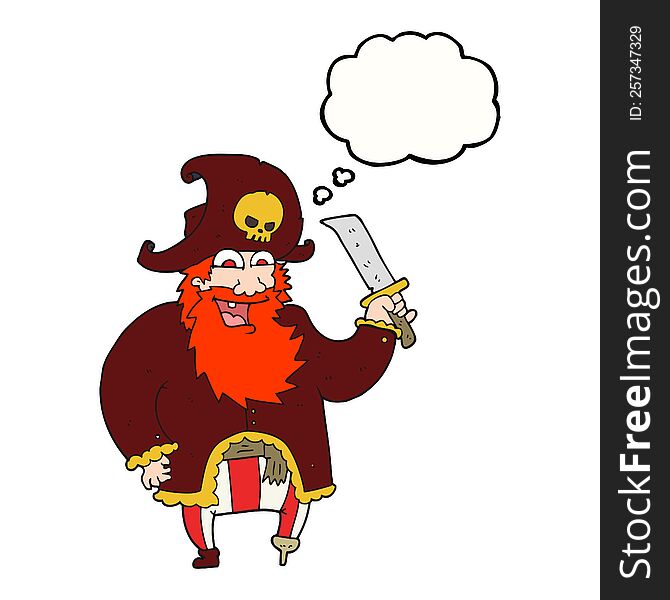 Thought Bubble Cartoon Pirate Captain