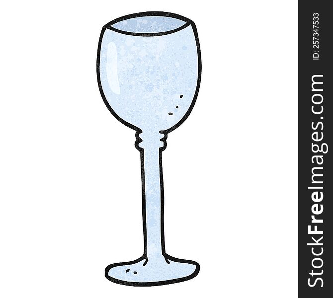 freehand textured cartoon wine glass