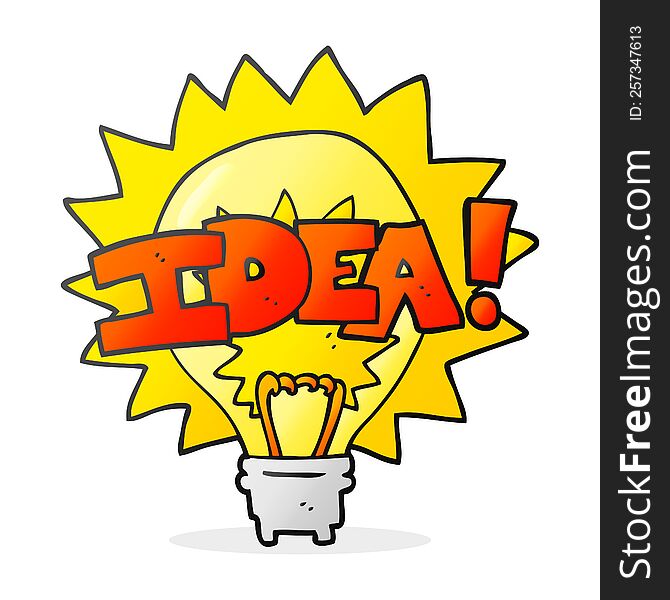 Cartoon Idea Light Bulb Symbol