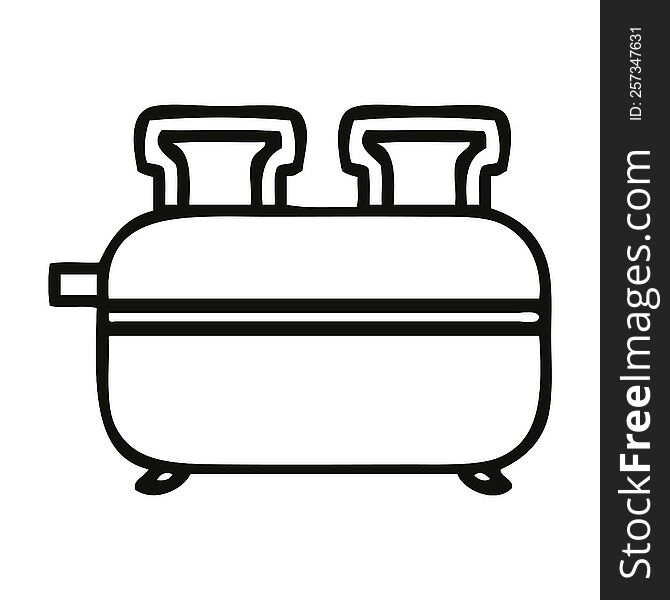 line drawing cartoon of a double toaster
