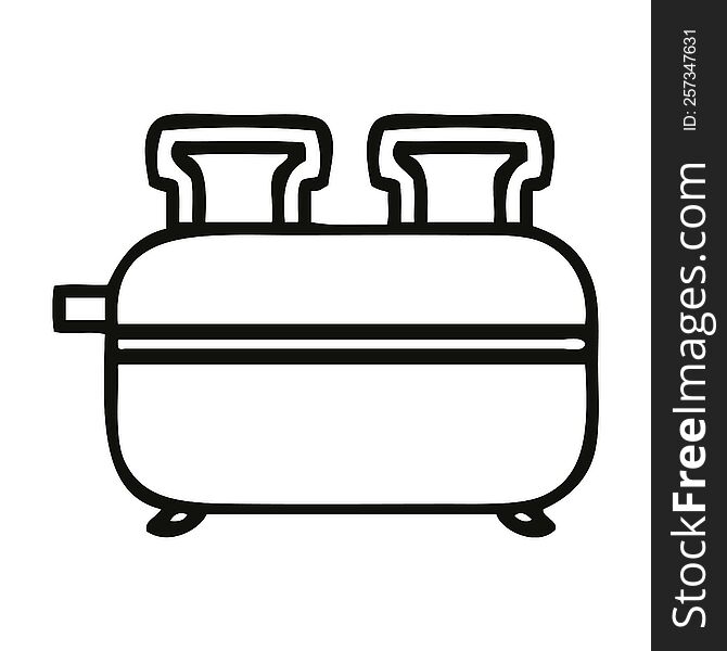 Line Drawing Cartoon Double Toaster