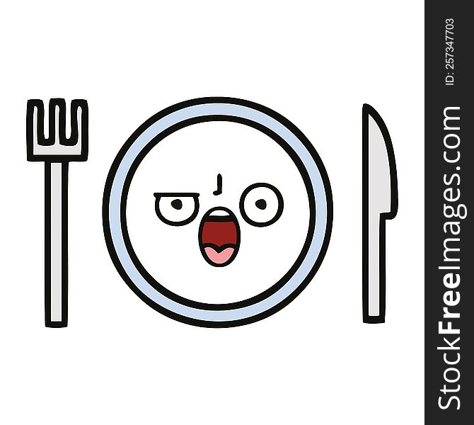 Cute Cartoon Dinner Plate