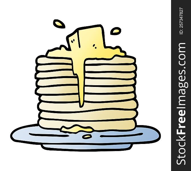 vector gradient illustration cartoon butter melting on pancakes