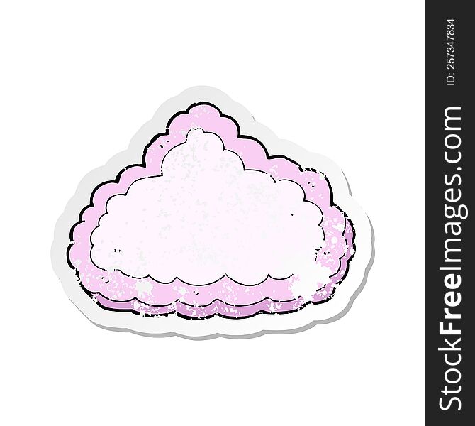 retro distressed sticker of a cartoon decorative cloud