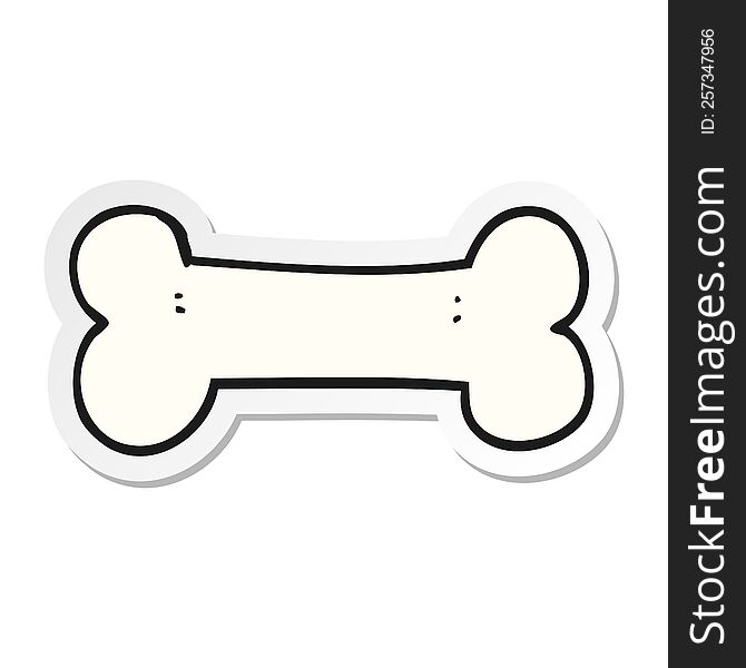 sticker of a cartoon bone