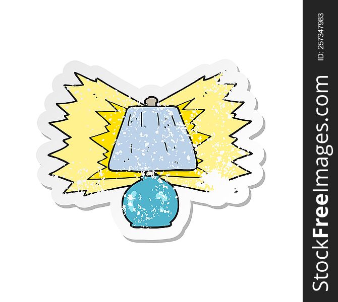 retro distressed sticker of a cartoon electric lamp