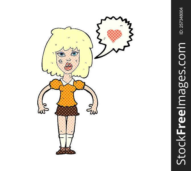 Cartoon Tough Woman In Love