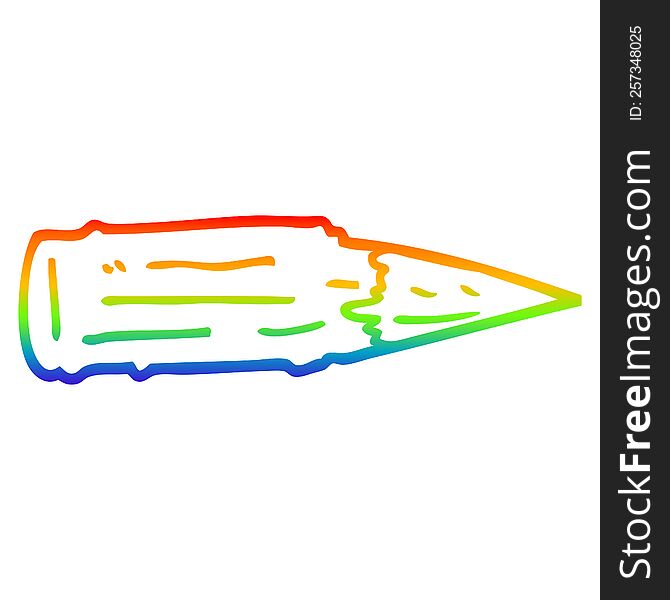 Rainbow Gradient Line Drawing Cartoon Wooden Stake