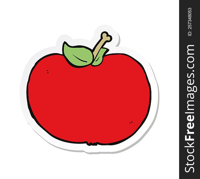 Sticker Of A Cartoon Apple