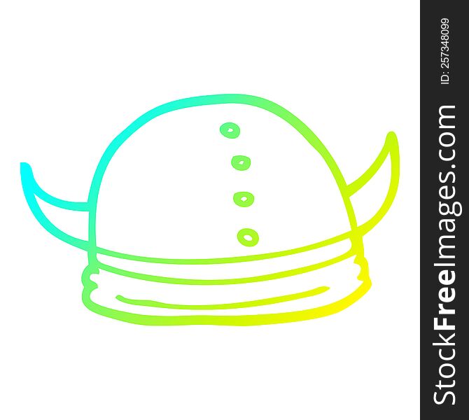 cold gradient line drawing of a cartoon viking helmet