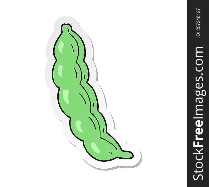 Sticker Of A Cartoon Peas In Pod