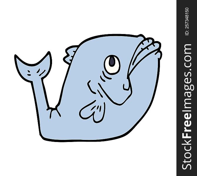 Funny Cartoon Doodle Fish