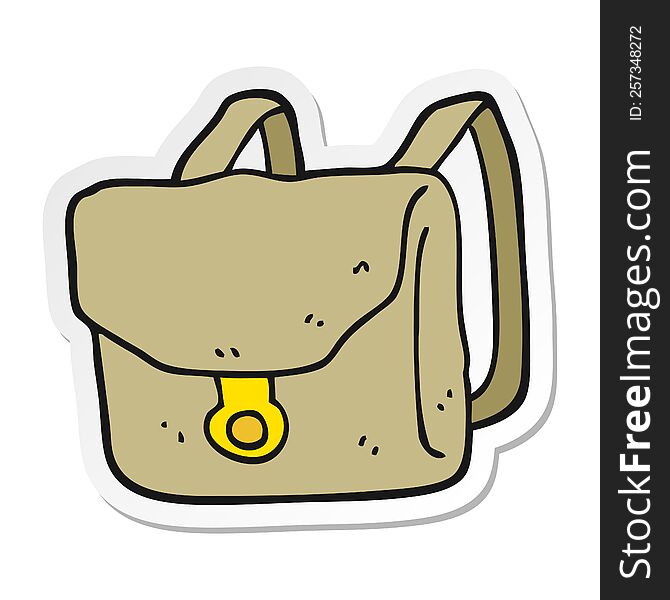 sticker of a cartoon backpack