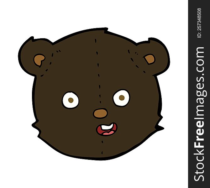 cartoon black teddy bear head