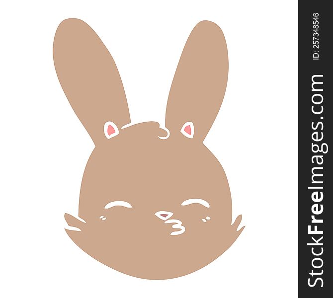 flat color style cartoon bunny face considering