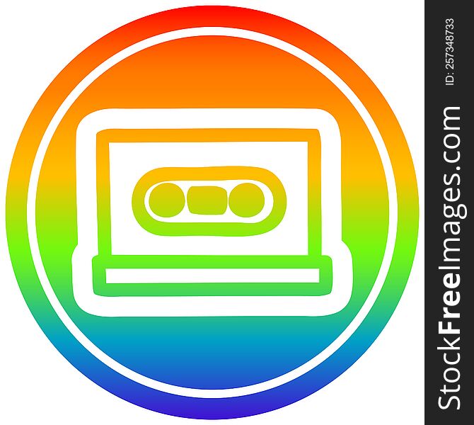 Cassette Tape Circular In Rainbow Spectrum