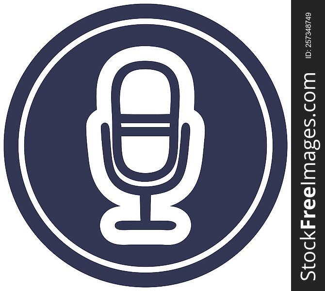 microphone recording circular icon symbol