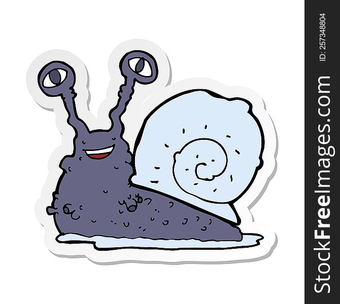 Sticker Of A Cartoon Snail