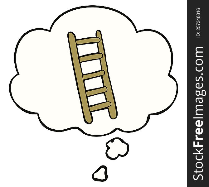 cartoon ladder and thought bubble