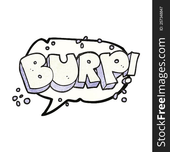 Speech Bubble Textured Cartoon Burp Text