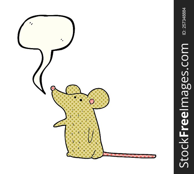 freehand drawn comic book speech bubble cartoon mouse