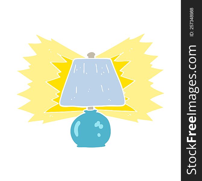 flat color illustration of a cartoon electric lamp