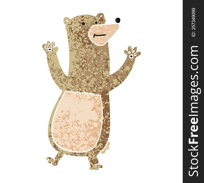 Quirky Retro Illustration Style Cartoon Bear