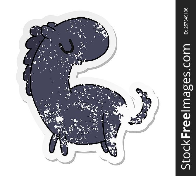 Distressed Sticker Cartoon Kawaii Of A Cute Horse