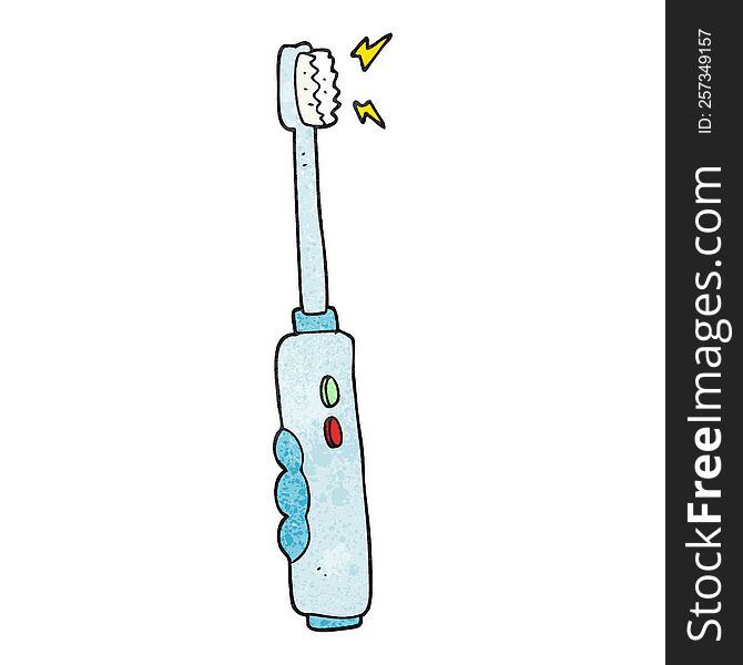 freehand textured cartoon buzzing electric toothbrush