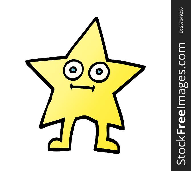 Vector Gradient Illustration Cartoon Star Character