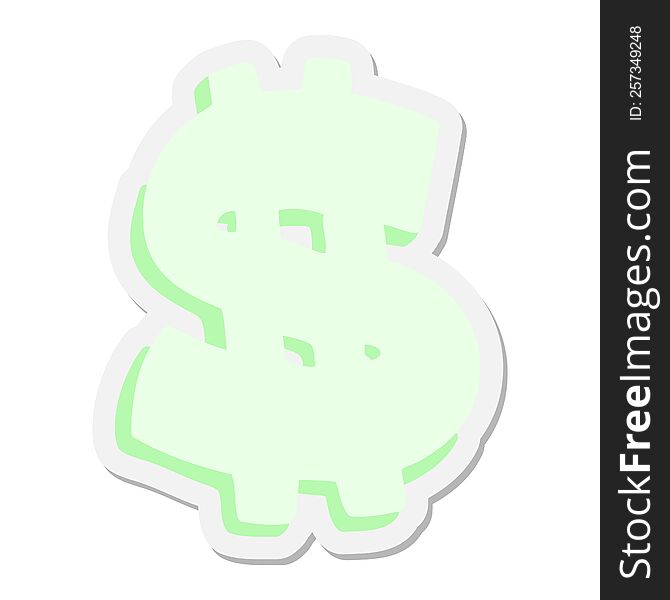 mean looking dollar symbol sticker