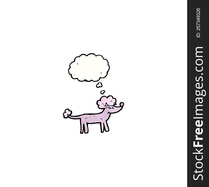 Cartoon Poodle With Thought Bubble