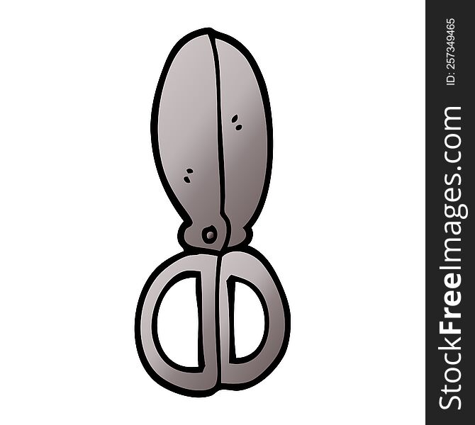 cartoon doodle closed scissors