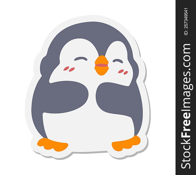 cute christmas penguin sticker